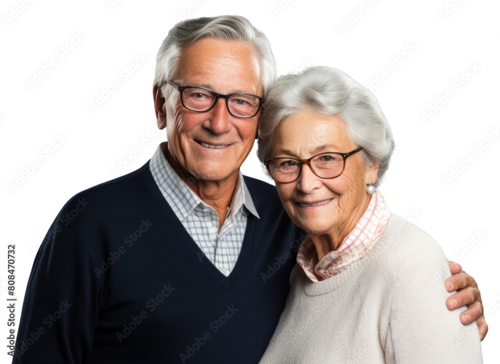 PNG A loving and happy senior couple portrait laughing glasses. PNG A loving and happy senior couple portrait laughing glasses.