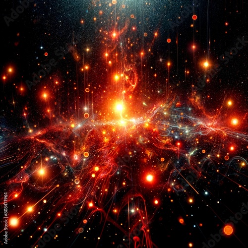 Fiery Sparks on Dark Background
