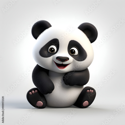 Digital technology 3d cute panda icon