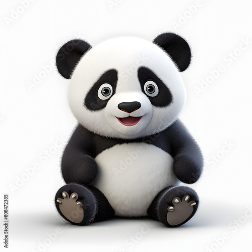 Digital technology 3d cute panda icon © Wu