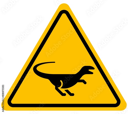 Dinosaur warning sign background vector