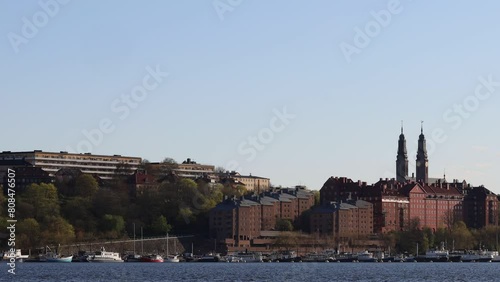 Stockholm, Sweden A view of the Sodermalm island and the Riddarfjarden Bay in downtown. photo