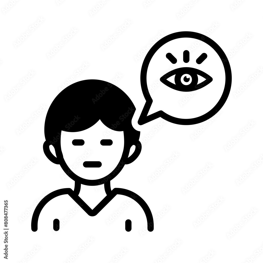 Vector solid black icon for Eye witness Vector solid black icon for Eye witness