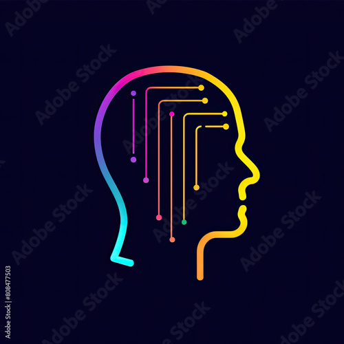 Artificial Intelligence Logo  Icon Vector symbol humanoid  deep learning blockchain neural network concept Machine learning  artificial intelligence  ai 