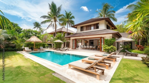  beachfront villa with a private pool  a tropical garden  and direct access to the sandy beach  