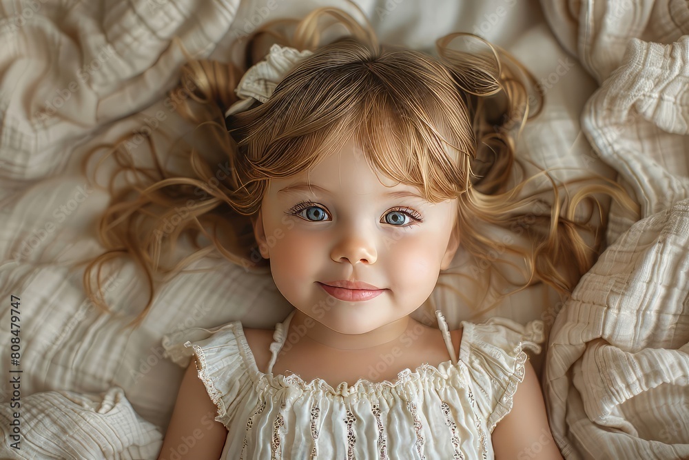 Little Girl Sleep Top View Little Girl Sleep Top View