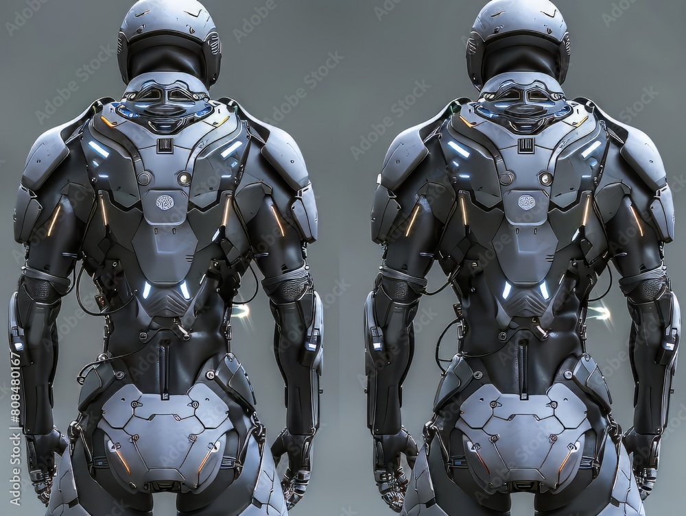 Cyborg Soldier Rear View Cyborg Soldier Rear View