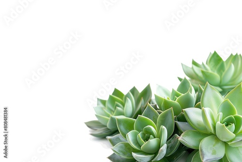 Hens and Chicks  plant with text space isolated on white