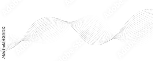 Abstract vector modern background with grey wavy lines and particles. EPS10