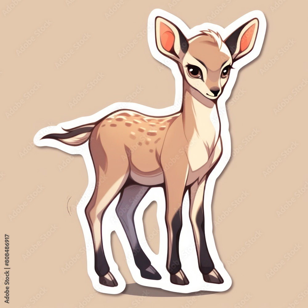 impala animal chibi cartoon style isolated plain background impala animal chibi cartoon style isolated plain background