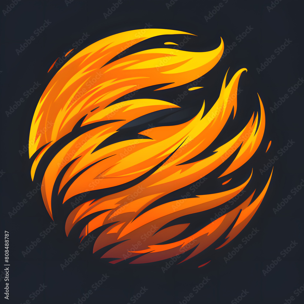 flames on black background. Generative AI flames on black background. Generative AI