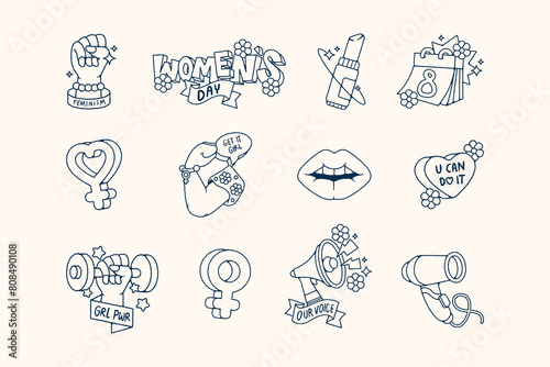Hand Drawn Woman Day Doodle Illustration