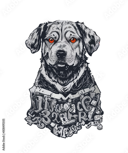 Cute school dog vector illustration