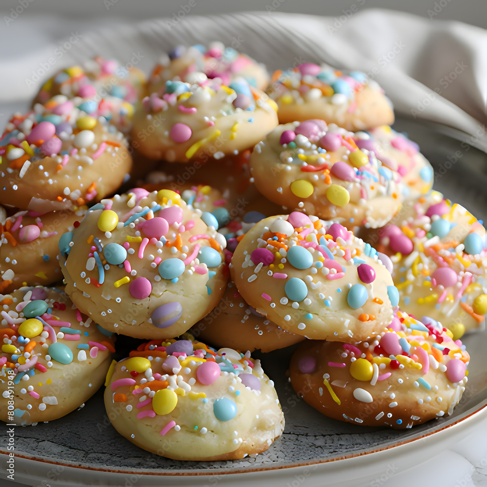 cupcakes with sprinkles. Generative AI cupcakes with sprinkles. Generative AI