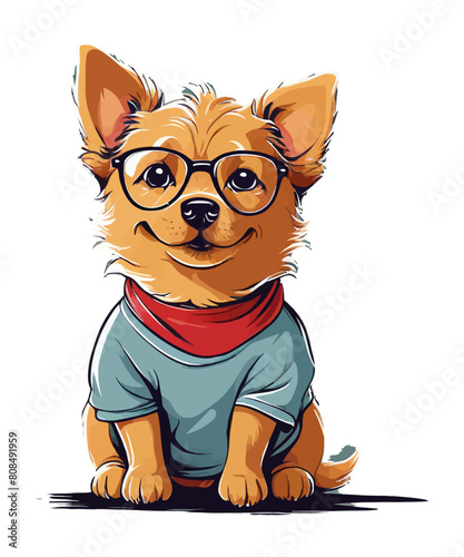 Cute school dog vector illustration