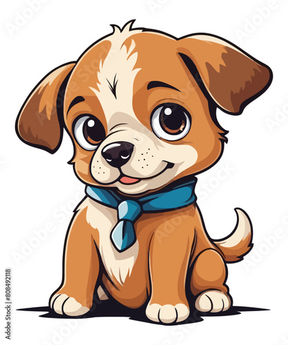 Cute school dog vector illustration
