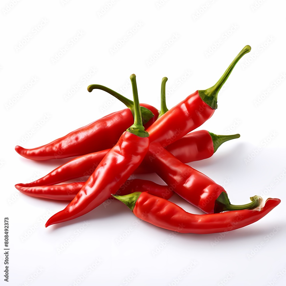 Chilli pepper vegetable white background, Ai Generated