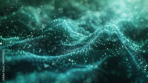 A green wave with a lot of dots on it