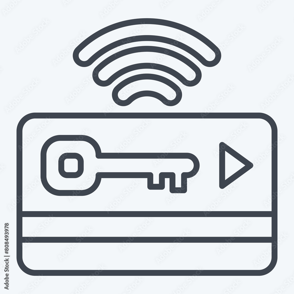Icon Keycard. related to Smart City symbol. line style. simple design illustration Icon Keycard. related to Smart City symbol. line style. simple design illustration