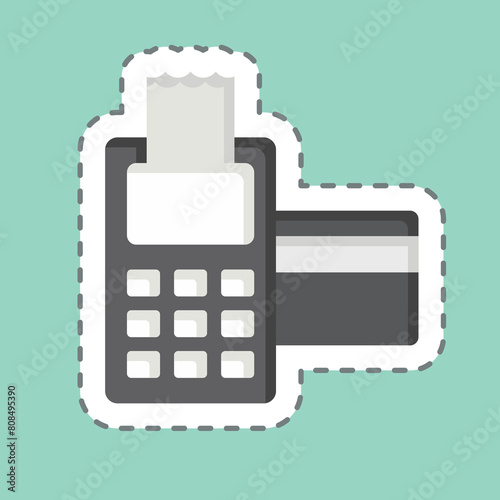 Sticker line cut Card Payment. related to Smart City symbol. simple design illustration