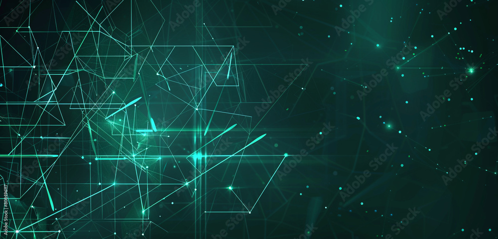 Dark teal and geometric lines merge in a tech abstract background. Dark teal and geometric lines merge in a tech abstract background.