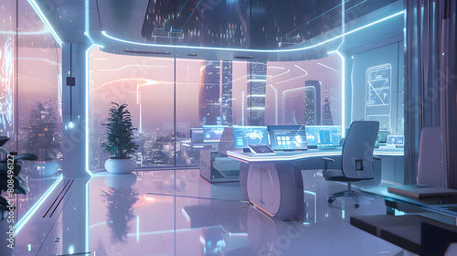 interior of modern building. Generative AI