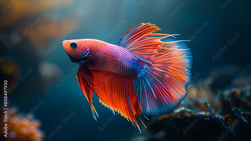 Digital technology crystal glitter color fish illustration poster web page PPT background Digital technology crystal glitter color fish illustration poster web page PPT background
