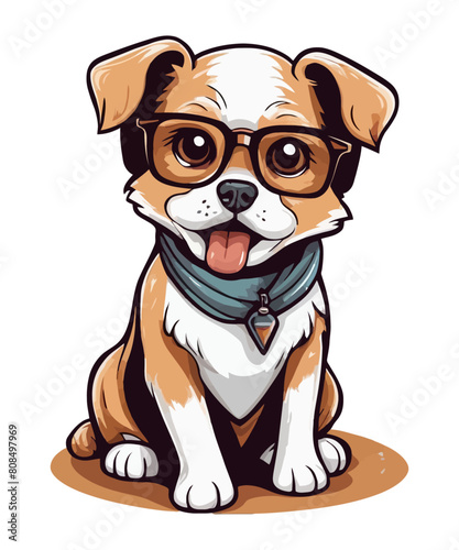 Cute school dog vector illustration