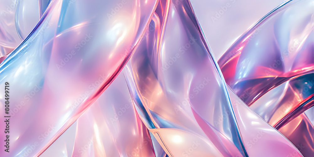 Abstract image featuring flowing, glossy ribbons in shades of pink, blue, and purple. The smooth, reflective surfaces create a sense of fluidity and elegance, making it visually captivating and modern Abstract image featuring flowing, glossy ribbons in shades of pink, blue, and purple. The smooth, reflective surfaces create a sense of fluidity and elegance, making it visually captivating and modern