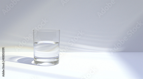 A glass of water on white background