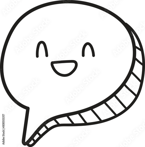 A cartoonish smiley face is drawn on a white background