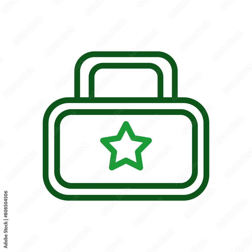 Backpack icon duocolor green military illustration. Backpack icon duocolor green military illustration.