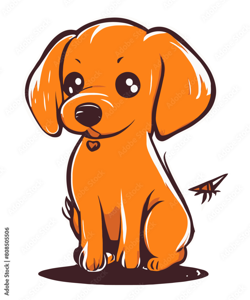 Cute school dog vector illustration