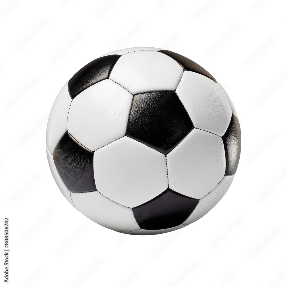 Black and white soccer ball on the transparent background. Black and white soccer ball on the transparent background.