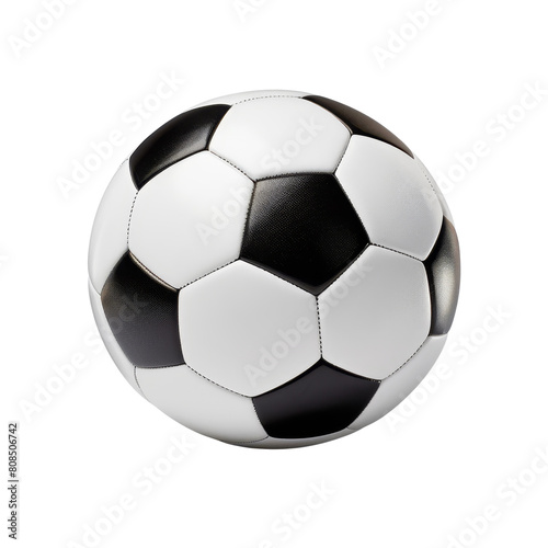 Black and white soccer ball on the transparent background.
