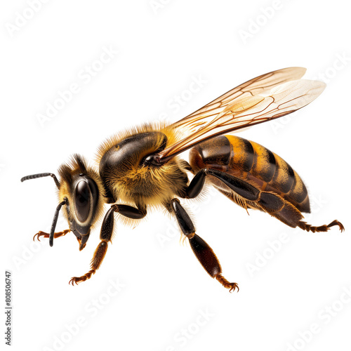 Bee on a transparent background, isolated. © narak0rn