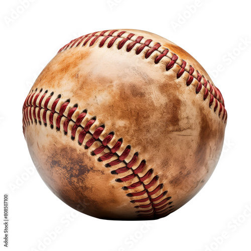 Wallpaper Mural The image shows a vintage baseball. The ball is brown and has red stitching. Torontodigital.ca