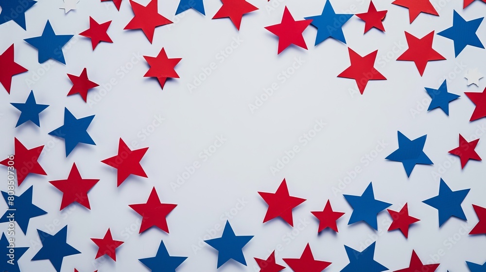 top view red blue white america stars top view red blue white america stars