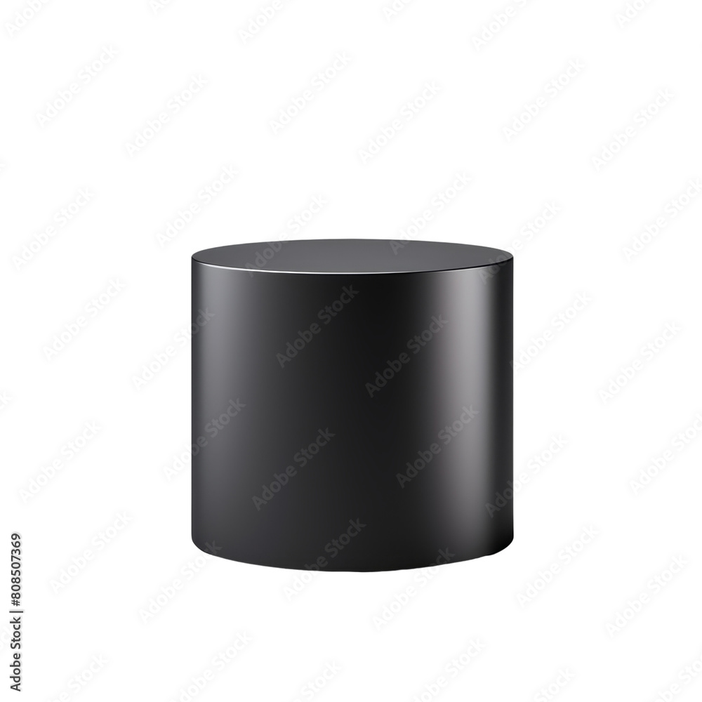 3D black cylinder on a transparent background 3D black cylinder on a transparent background
