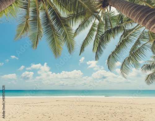 Seaside Serenade  Palm Tree Silhouette in Vintage Tones