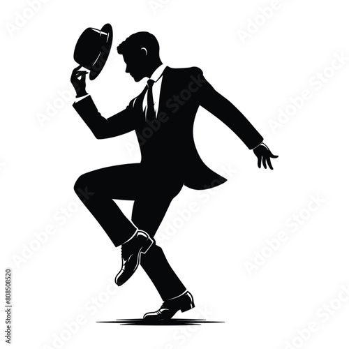 Black silhouette of Tap dancer vector
