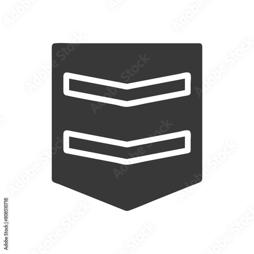 Badge icon solid grey military illustration