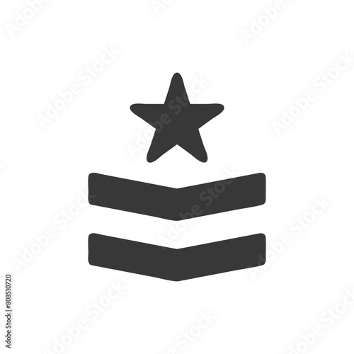 Badge icon solid grey military illustration