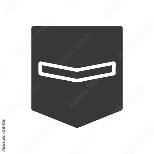 Badge icon solid grey military illustration