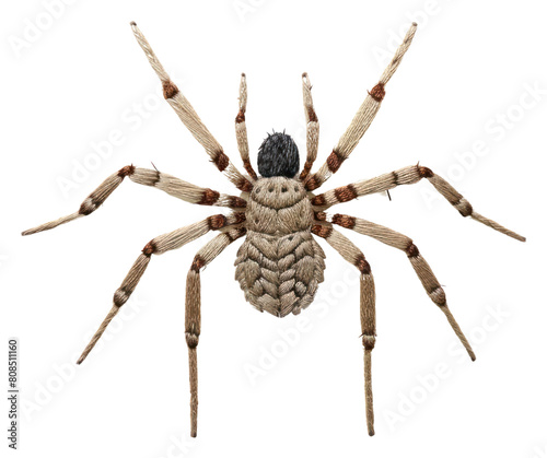 PNG A spider in embroidery style tarantula arachnid animal.