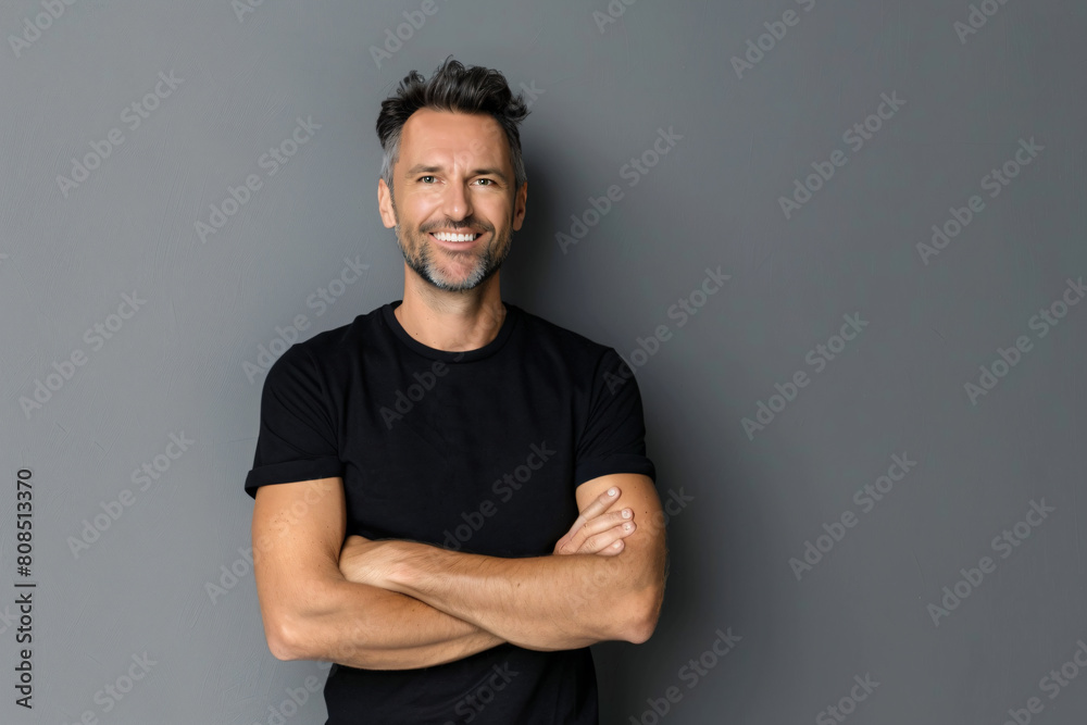a man with a beard and a black shirt