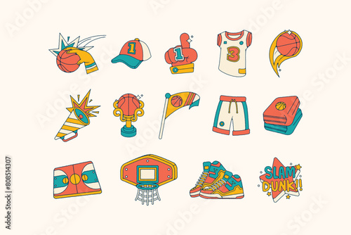 Hand Drawn Basketball Doodle Illustration