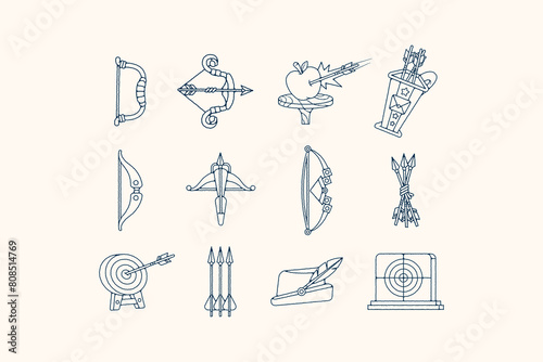 Hand Drawn Archery Doodle Illustration