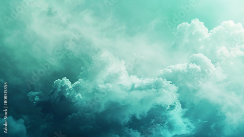 Modern abstract background with soft gradient cloud effect from turquoise to sea green