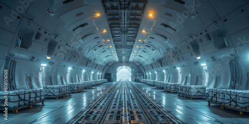 empty cargo plane, Cargo compartment interior